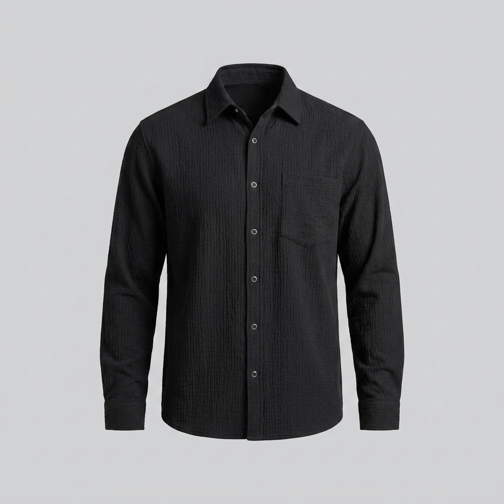 Men's Autumn Textured Long Sleeve Shirt