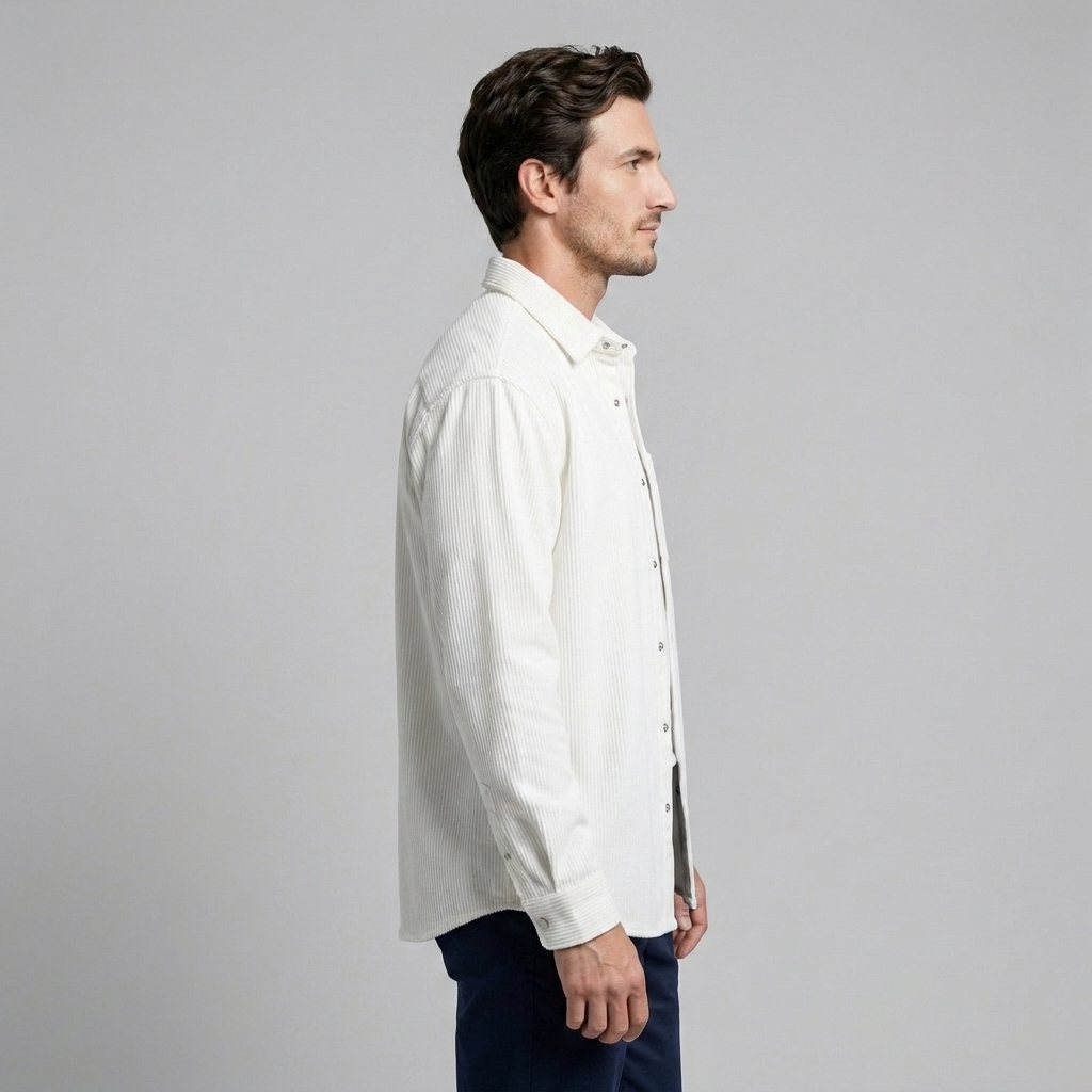 Men's Autumn Textured Long Sleeve Shirt