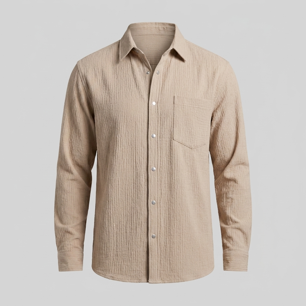 Men's Autumn Textured Long Sleeve Shirt
