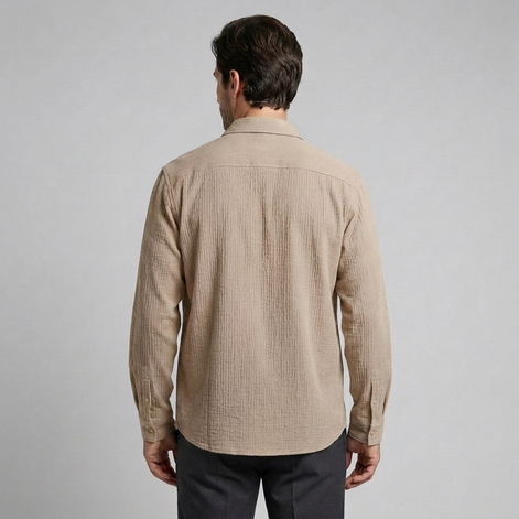 Men's Autumn Textured Long Sleeve Shirt