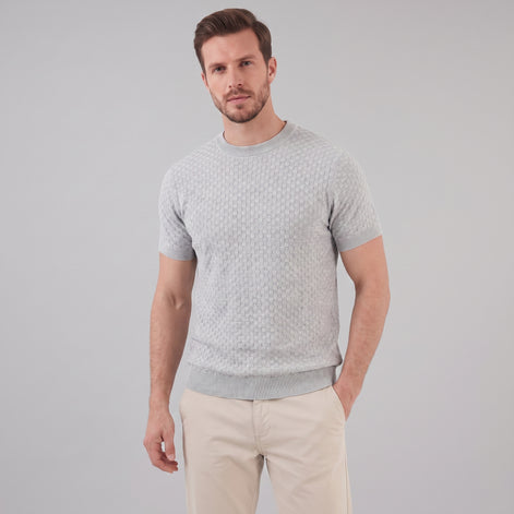 Men's Basket Weave Knit T-Shirt