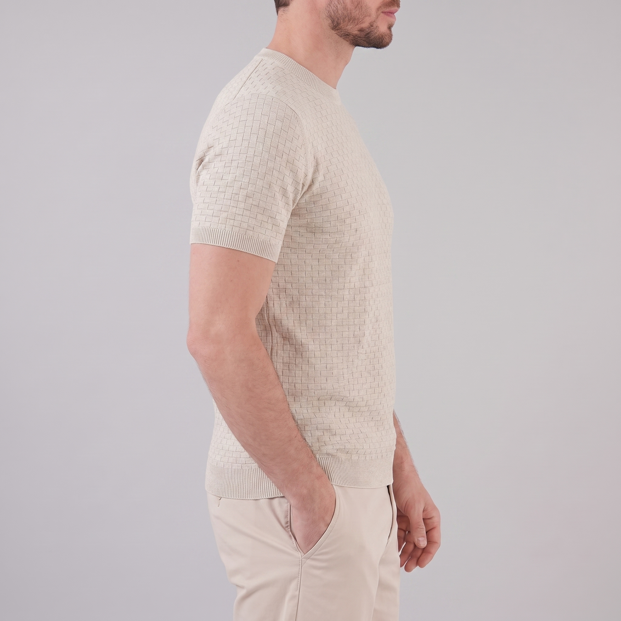 Men's Basket Weave Knit T-Shirt