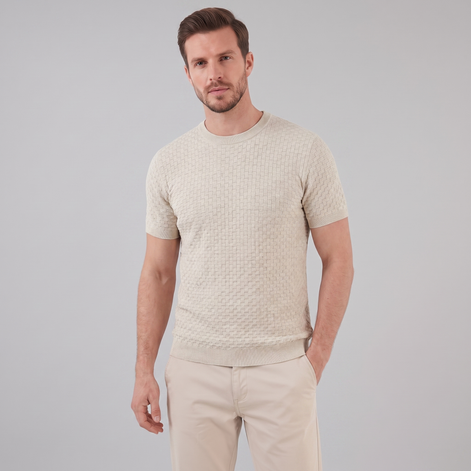 Men's Basket Weave Knit T-Shirt