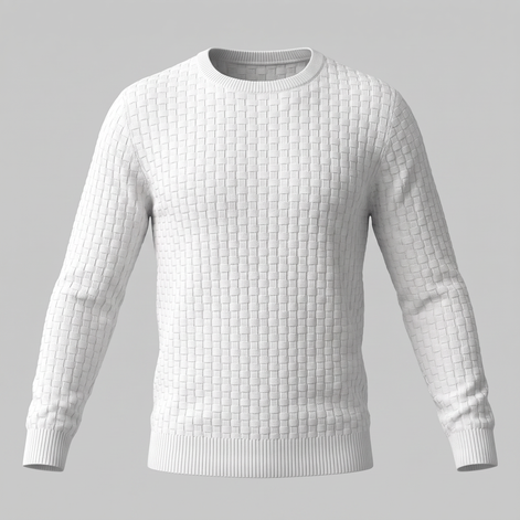 Men's Basketweave Knit Crew Sweater