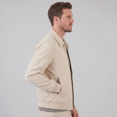 Men's Beige Bomber Jacket