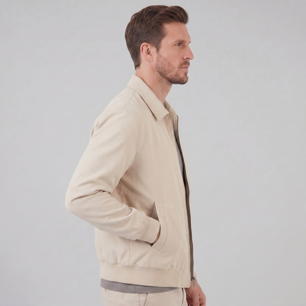 Men's Beige Bomber Jacket
