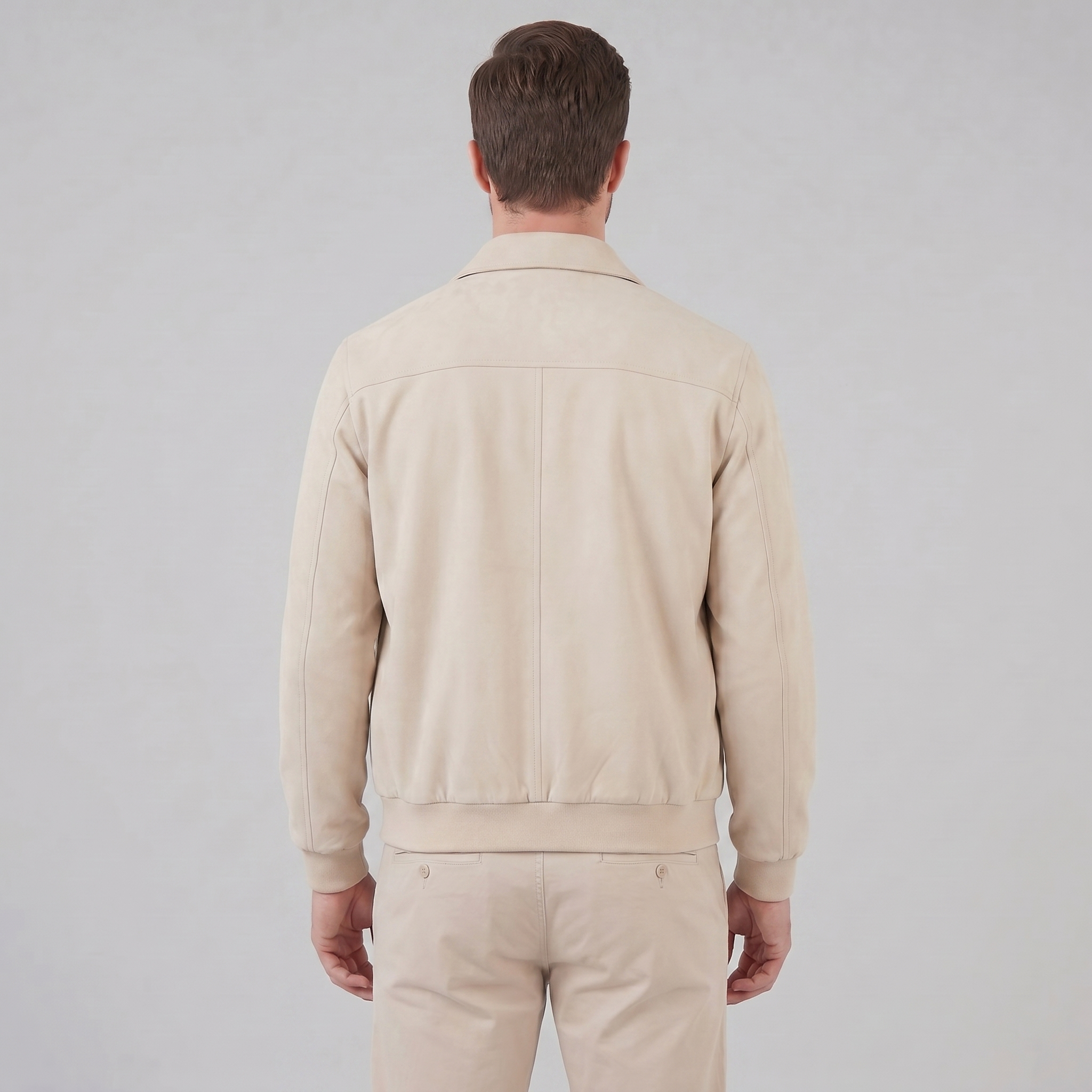 Men's Beige Bomber Jacket
