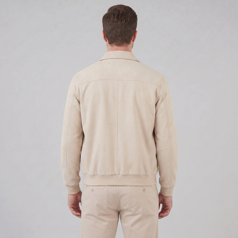 Men's Beige Bomber Jacket
