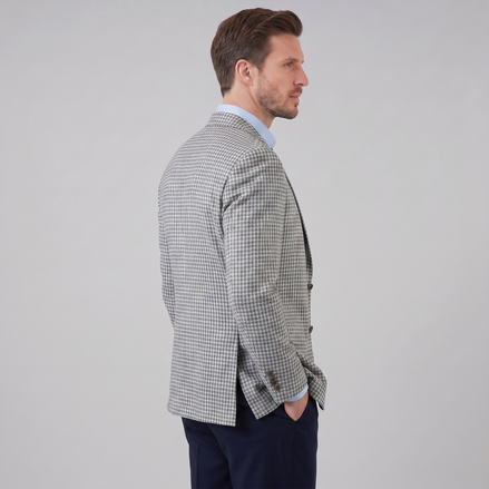 Men's Houndstooth Blazer Jacket for Smart Casual and Formal Wear