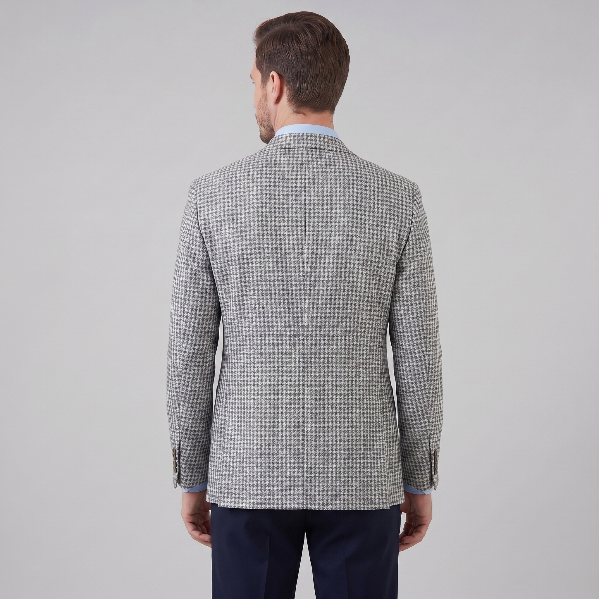Men's Houndstooth Blazer Jacket for Smart Casual and Formal Wear