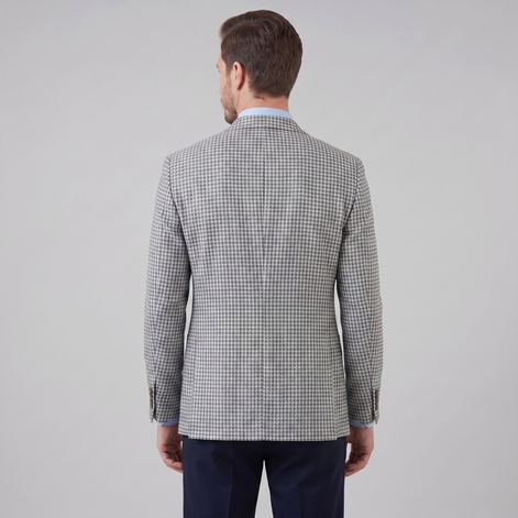 Men's Houndstooth Blazer Jacket for Smart Casual and Formal Wear