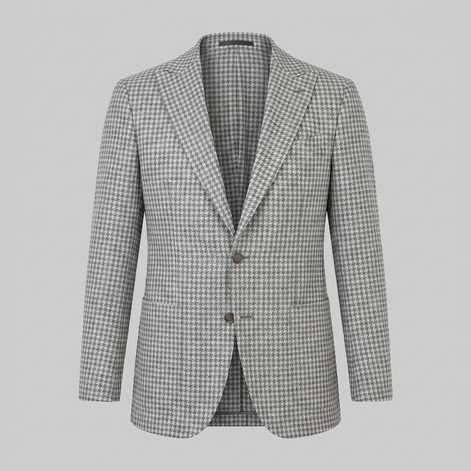 Men's Houndstooth Blazer Jacket for Smart Casual and Formal Wear