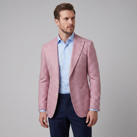 Men's Houndstooth Blazer Jacket for Smart Casual and Formal Wear