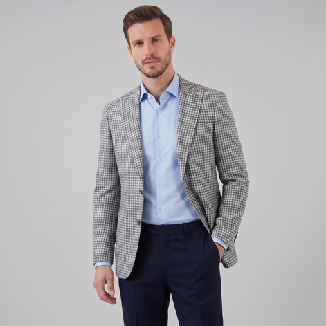 Men's Houndstooth Blazer Jacket for Smart Casual and Formal Wear