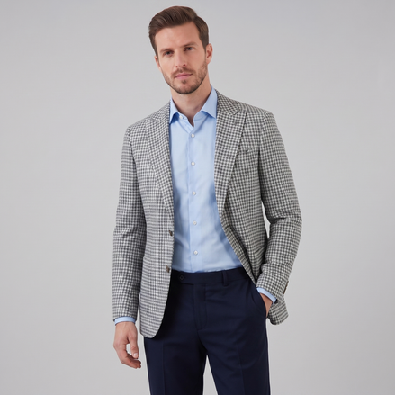 Men's Houndstooth Blazer Jacket for Smart Casual and Formal Wear