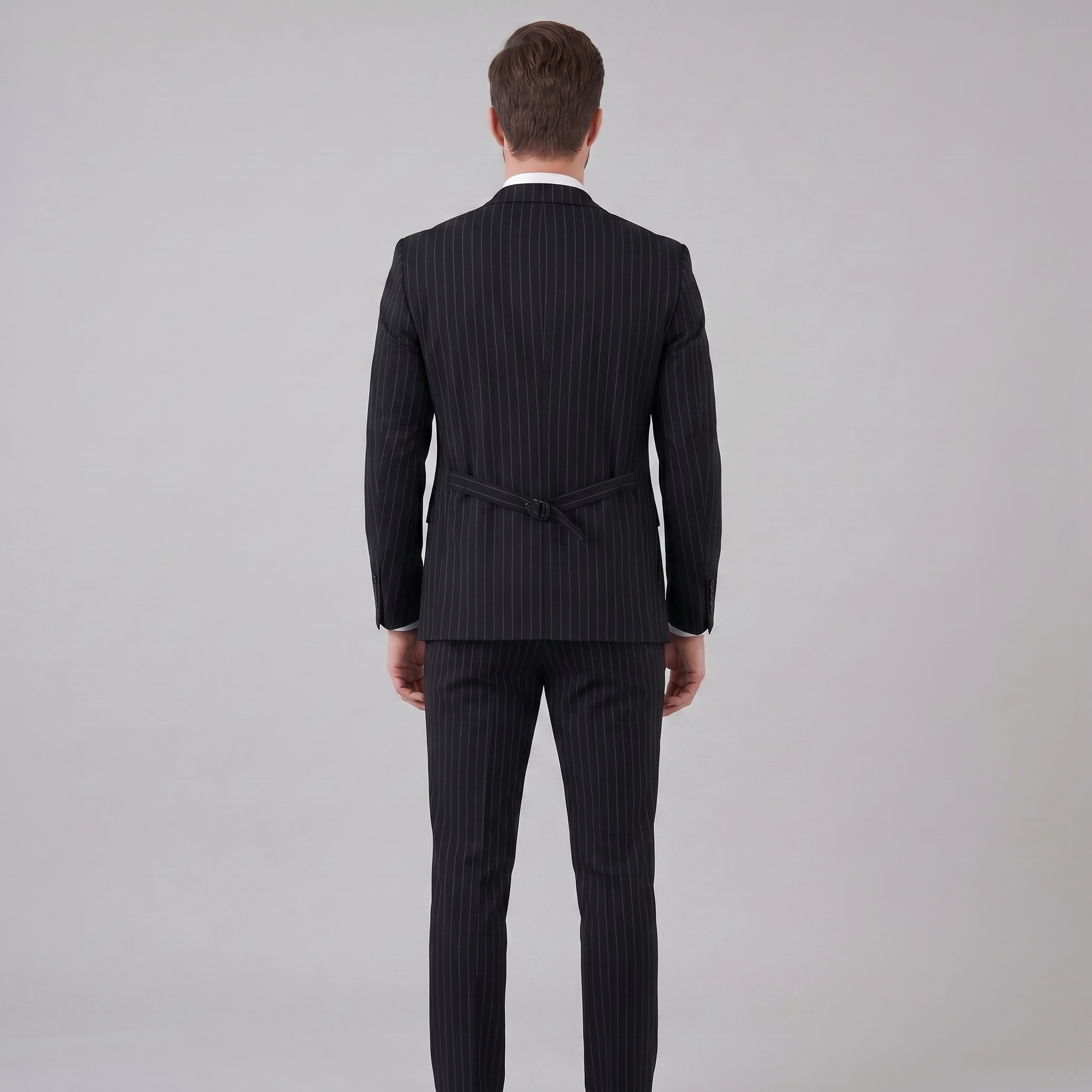 Men's Business Striped Blazer Suit Set