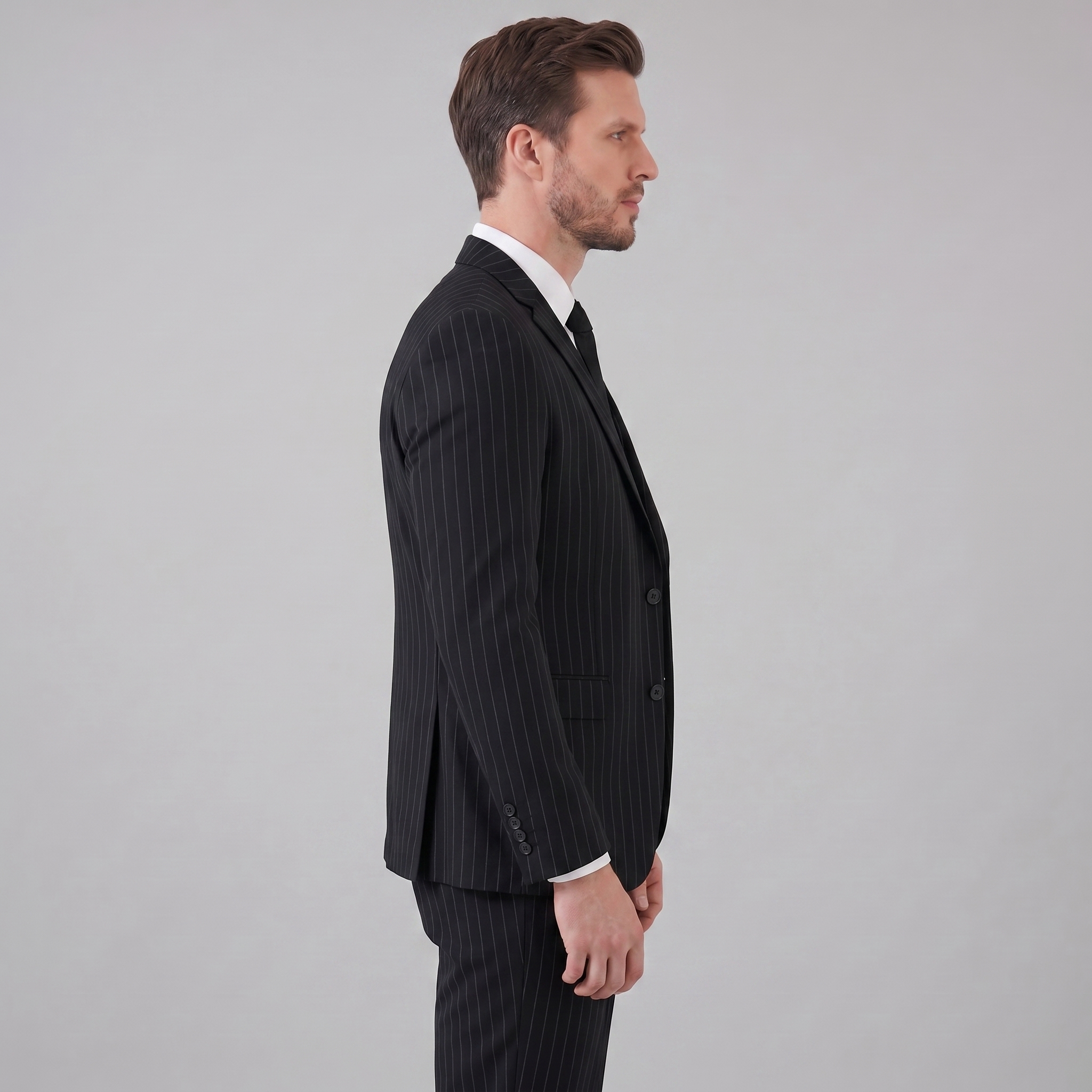 Men's Business Striped Blazer Suit Set
