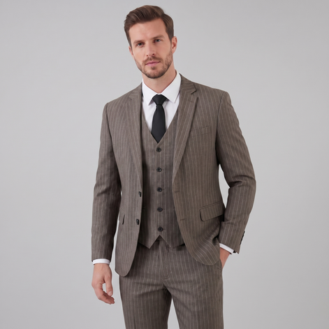 Men's Business Striped Blazer Suit Set