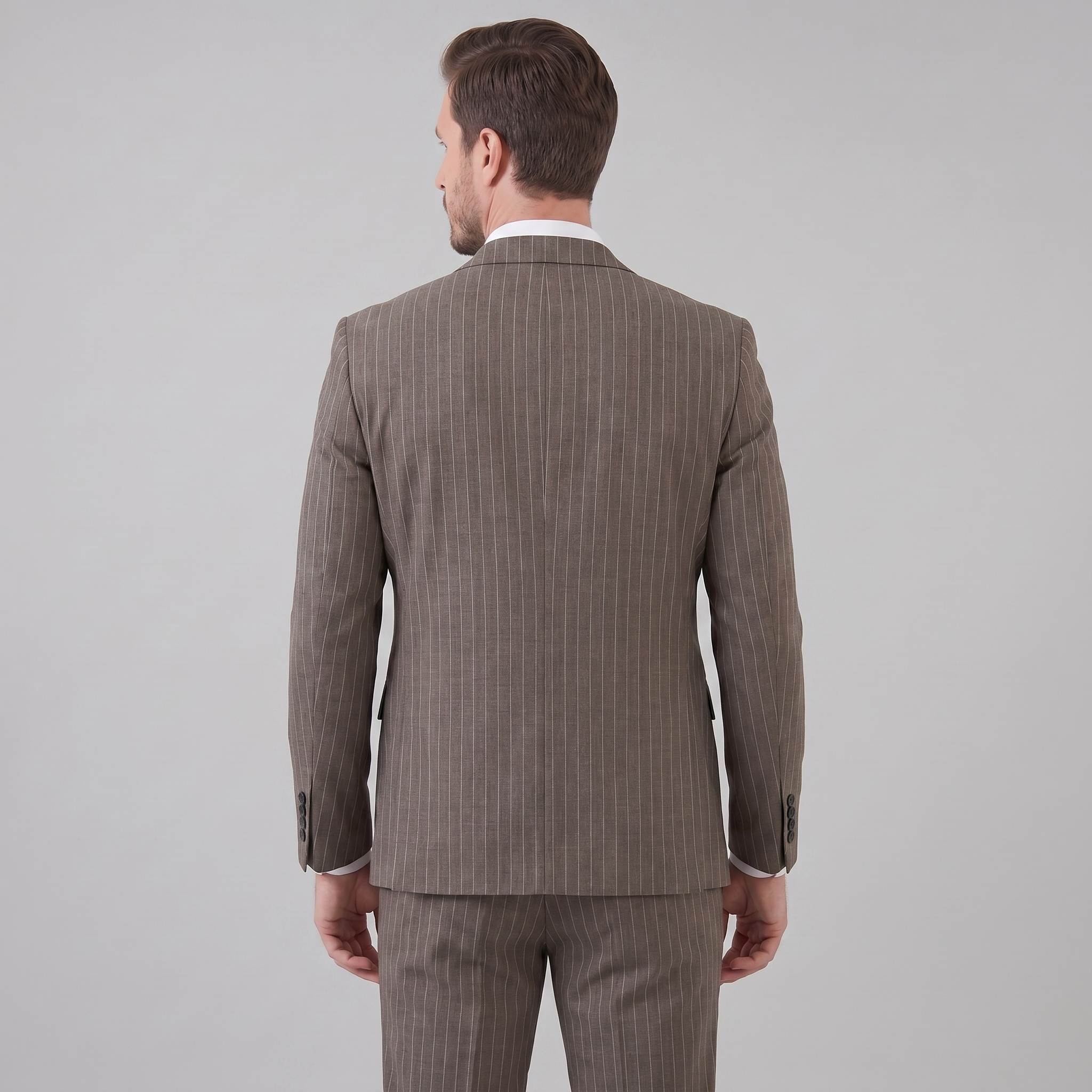 Men's Business Striped Blazer Suit Set