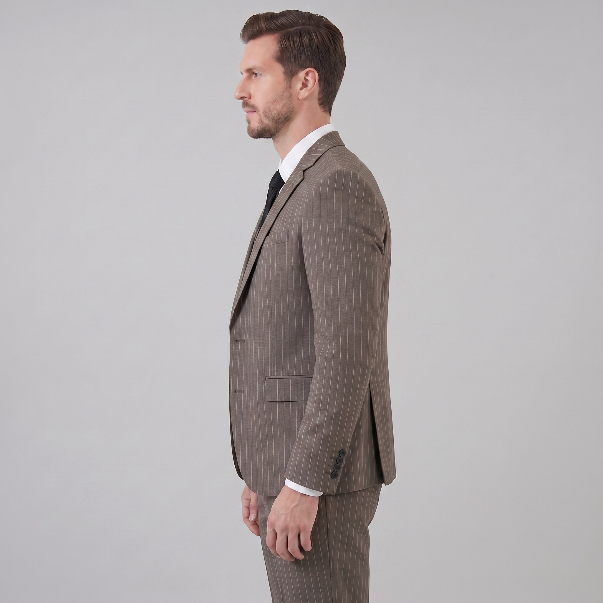 Men's Business Striped Blazer Suit Set