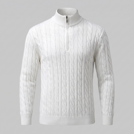 Men's Cable Knit Half-Zip Sweater