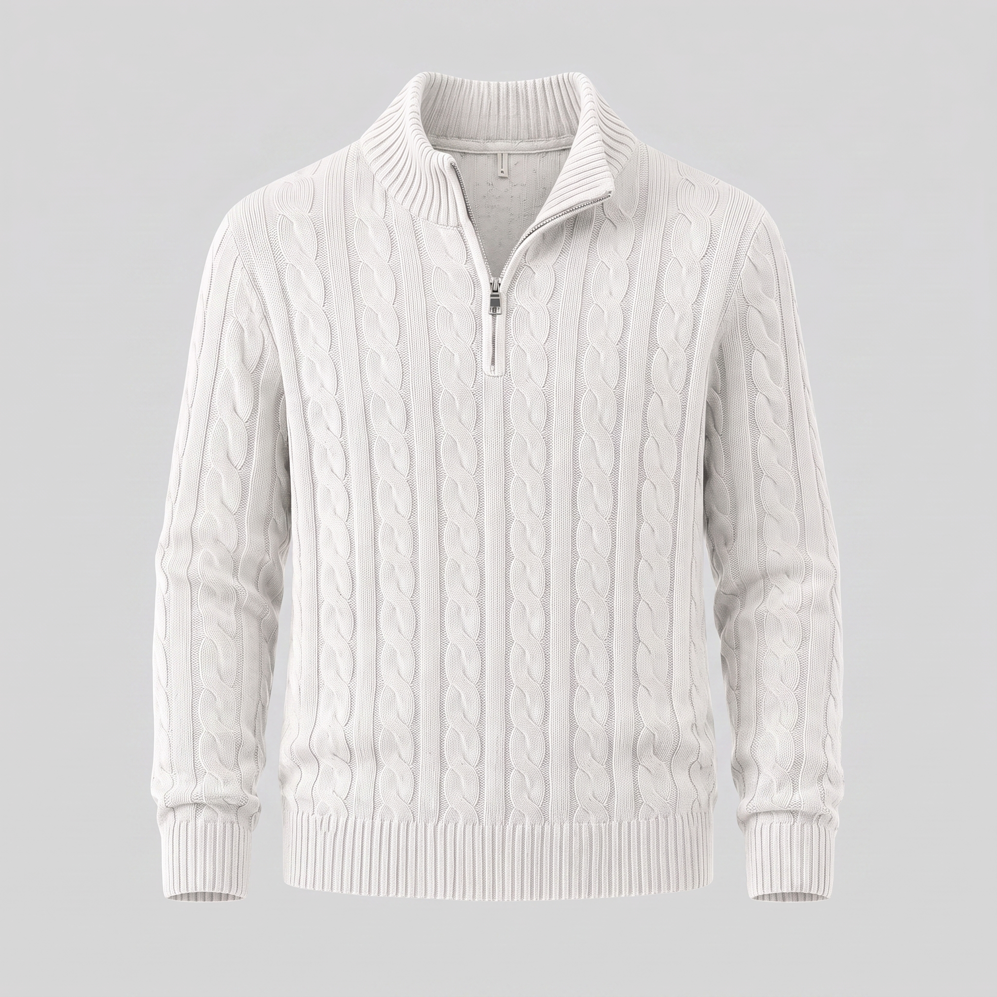 Men's Cable Knit Half-Zip Sweater