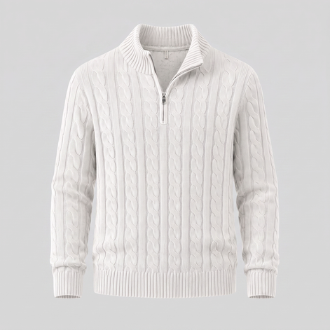 Men's Cable Knit Half-Zip Sweater