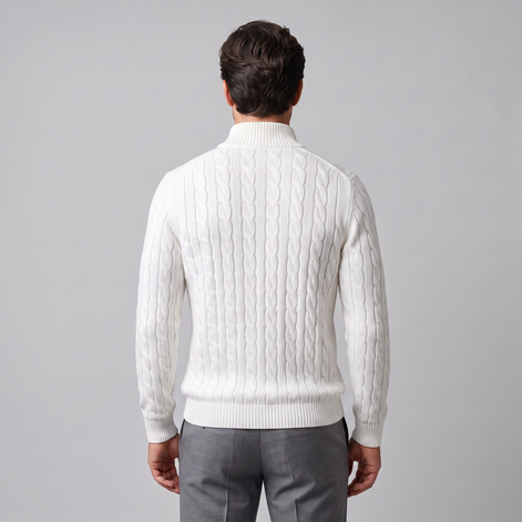 Men's Cable Knit Half-Zip Sweater
