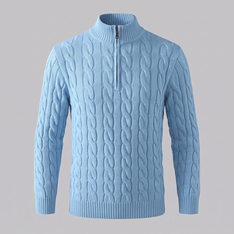 Men's Cable Knit Half-Zip Sweater