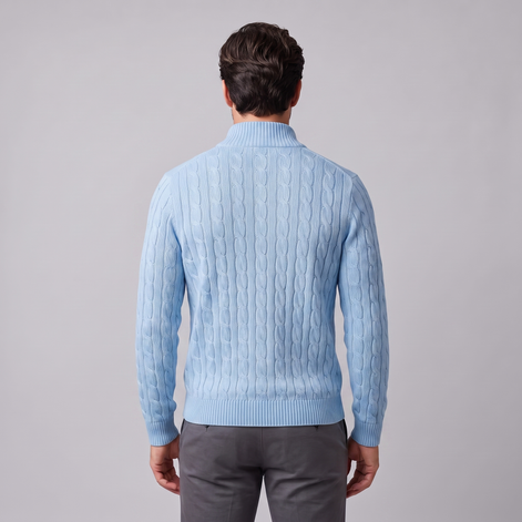 Men's Cable Knit Half-Zip Sweater