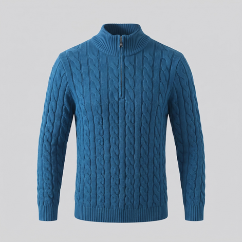 Men's Cable Knit Half-Zip Sweater