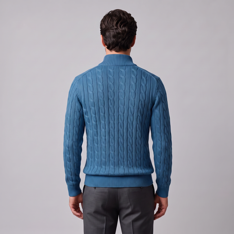 Men's Cable Knit Half-Zip Sweater