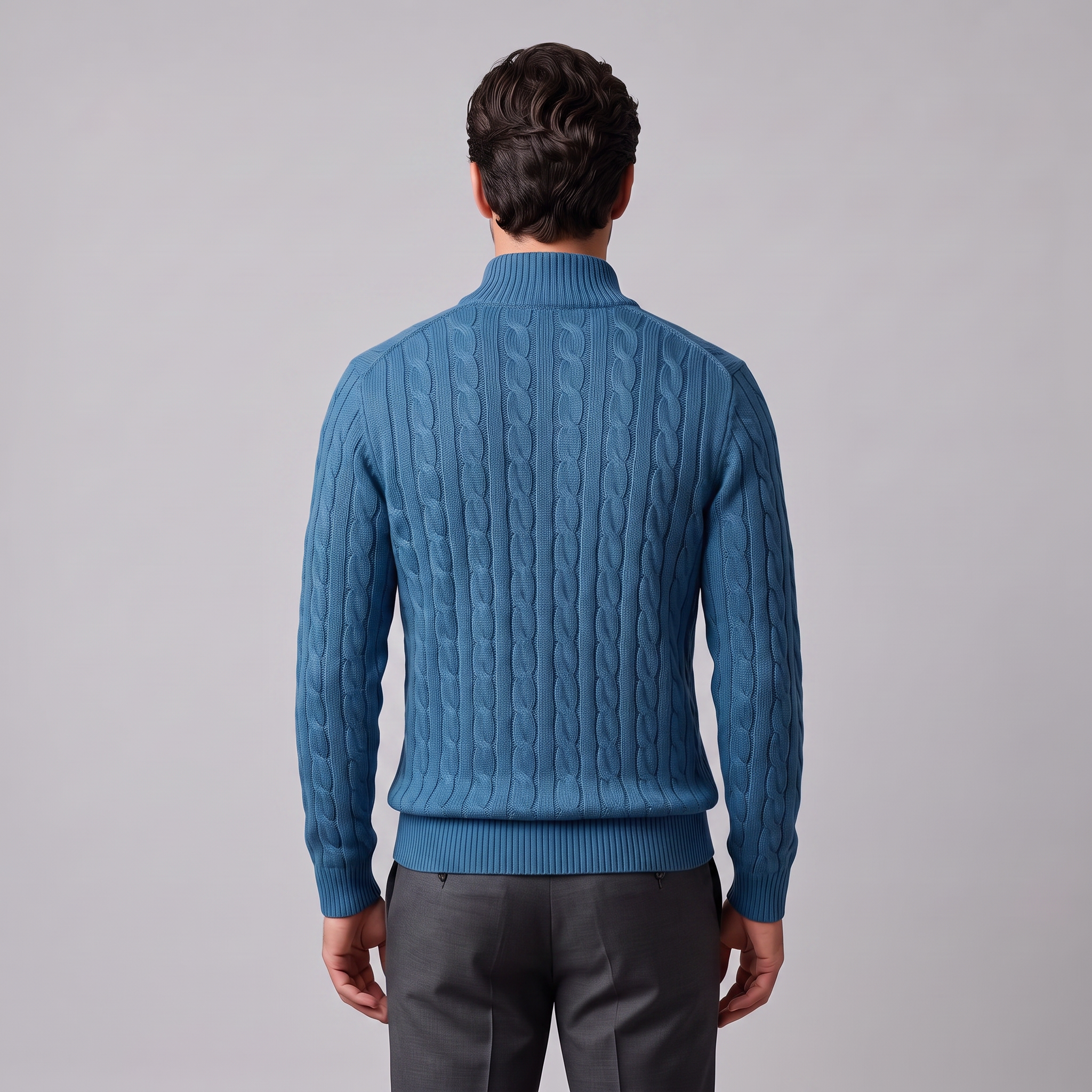 Men's Cable Knit Half-Zip Sweater