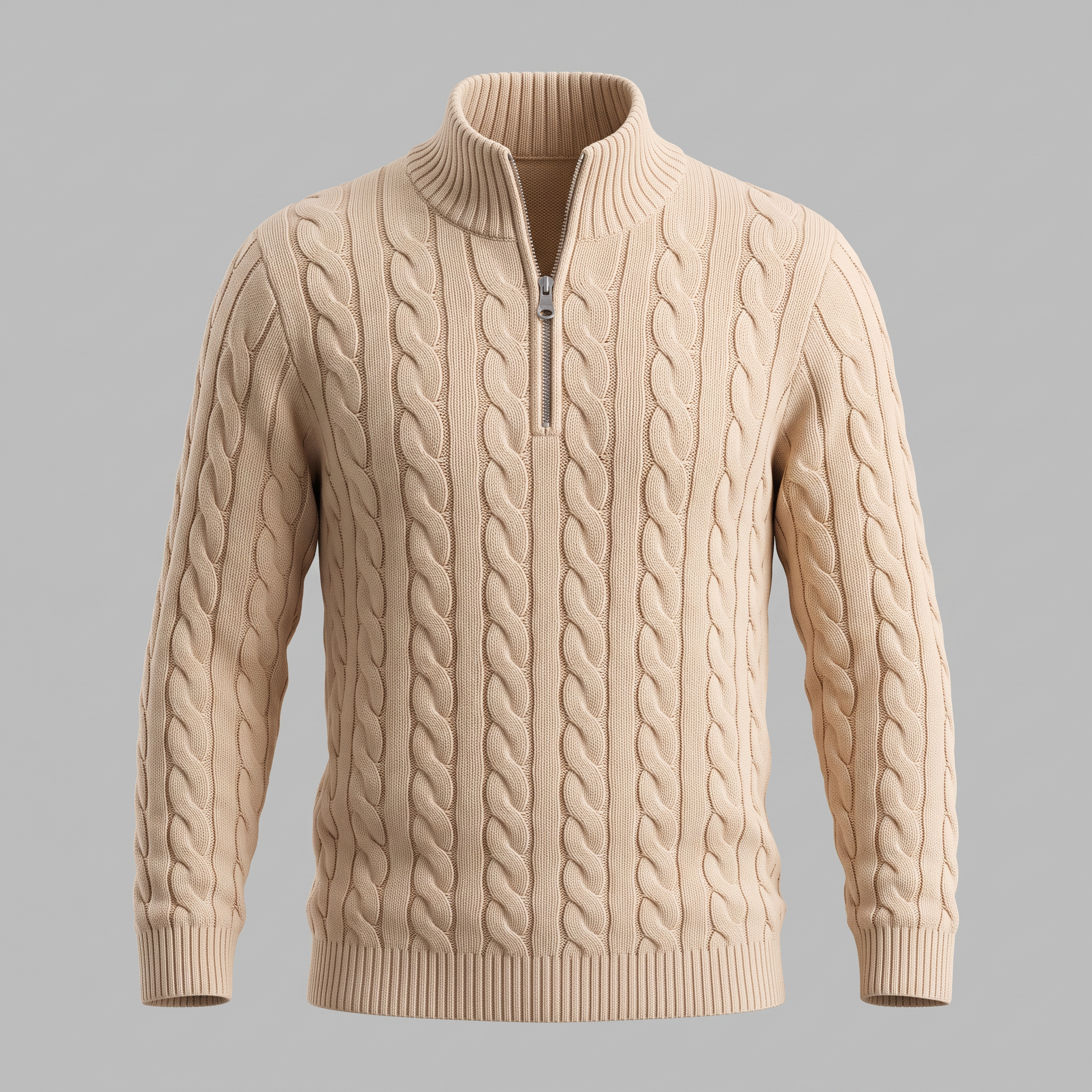 Men's Cable Knit Half-Zip Sweater