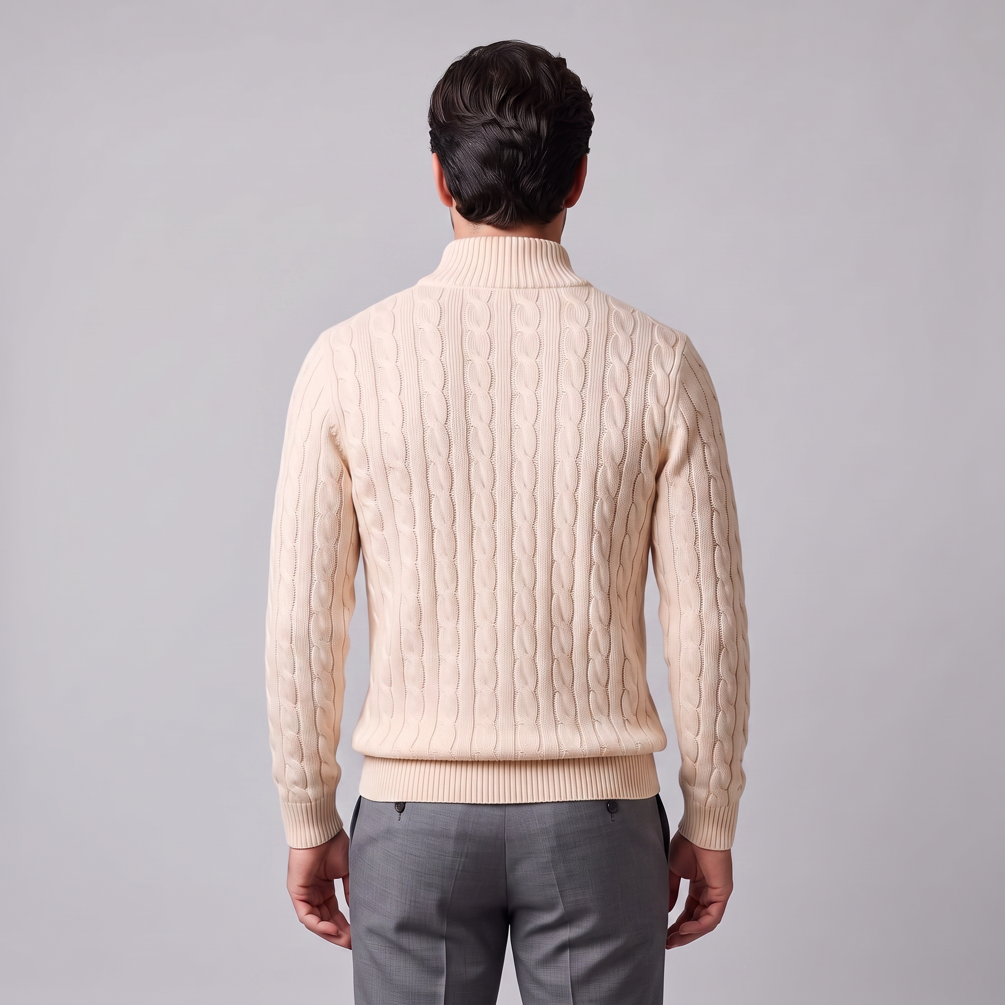 Men's Cable Knit Half-Zip Sweater
