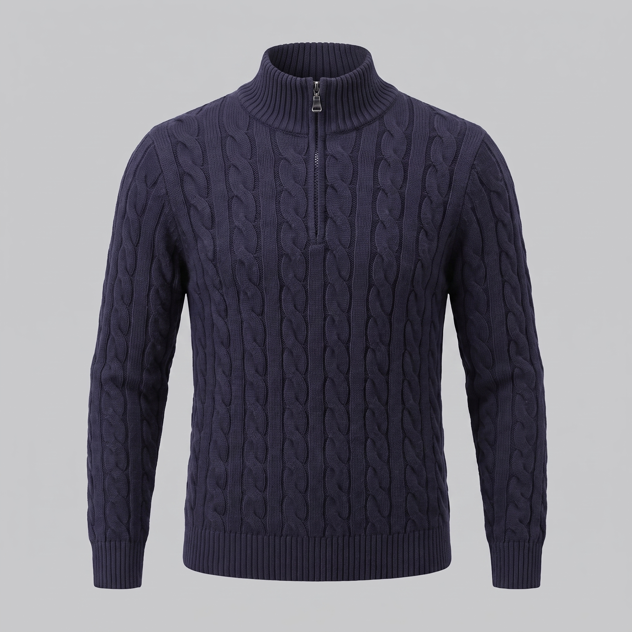 Men's Cable Knit Half-Zip Sweater