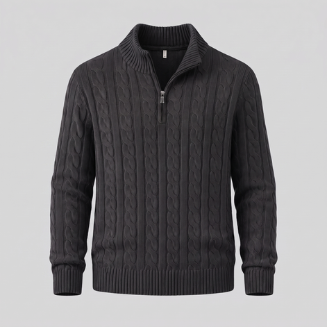 Men's Cable Knit Half-Zip Sweater