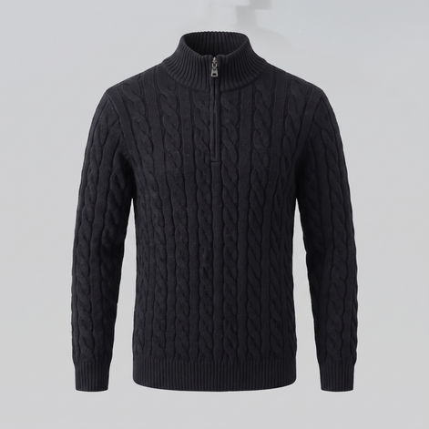Men's Cable Knit Half-Zip Sweater