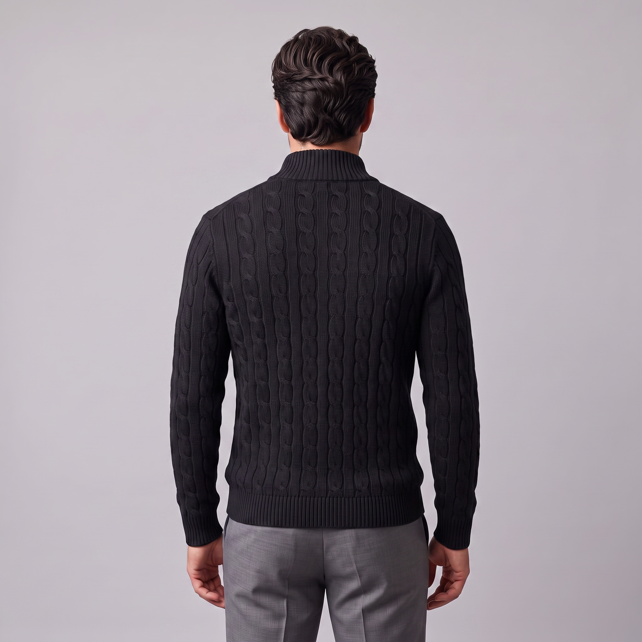 Men's Cable Knit Half-Zip Sweater