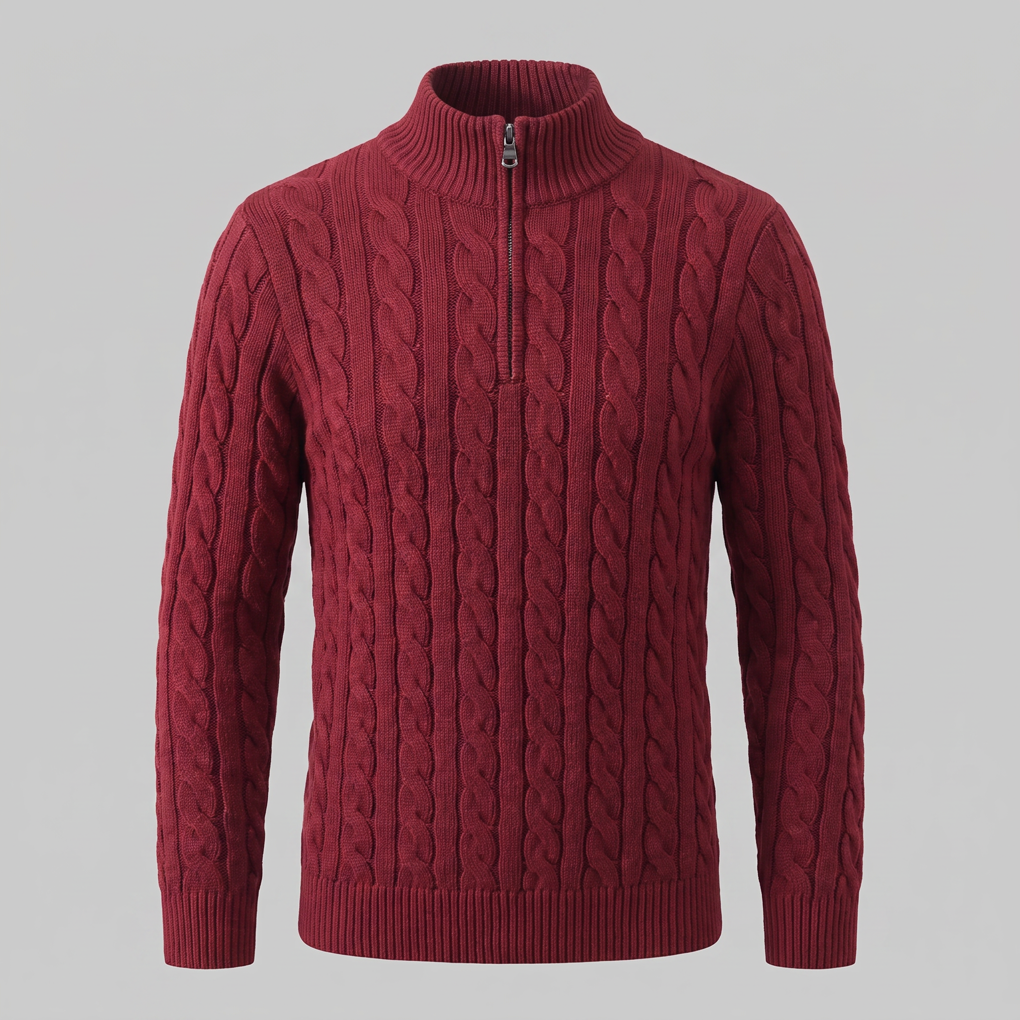 Men's Cable Knit Half-Zip Sweater