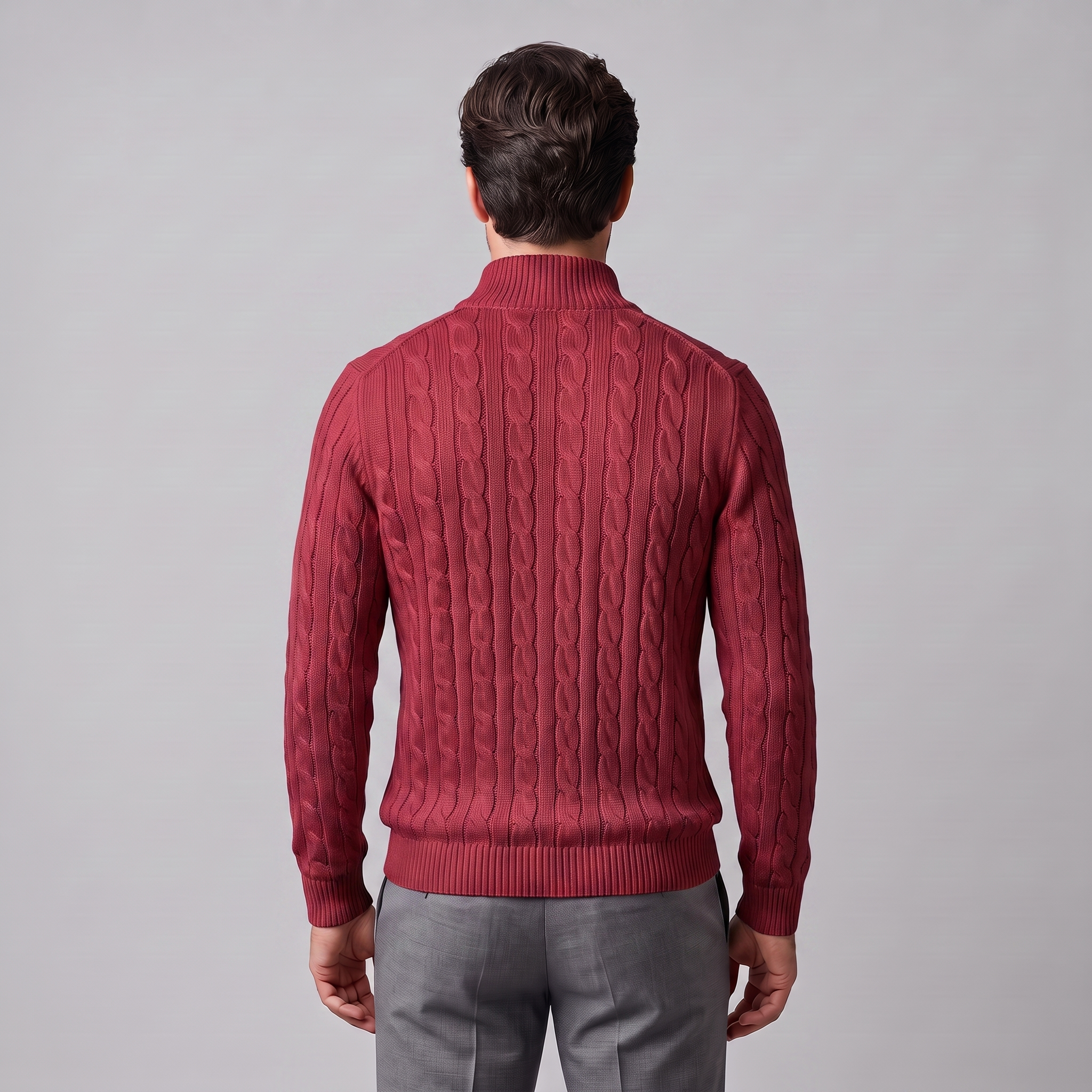 Men's Cable Knit Half-Zip Sweater