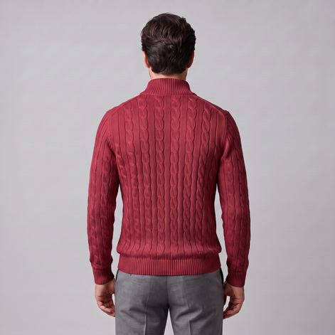 Men's Cable Knit Half-Zip Sweater