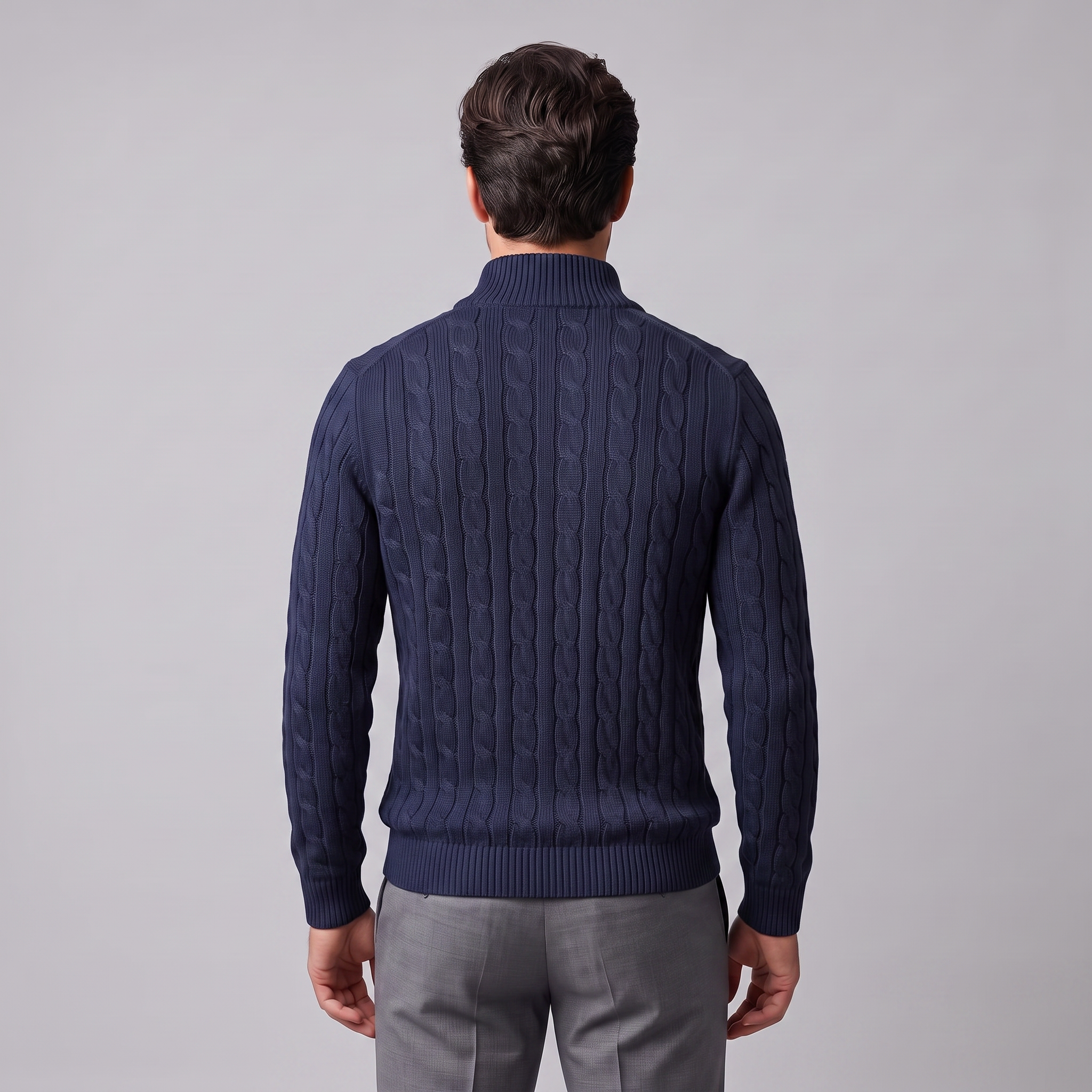 Men's Cable Knit Half-Zip Sweater