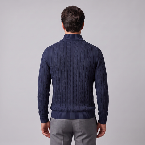 Men's Cable Knit Half-Zip Sweater
