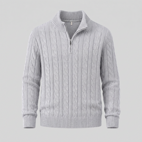 Men's Cable Knit Half-Zip Sweater