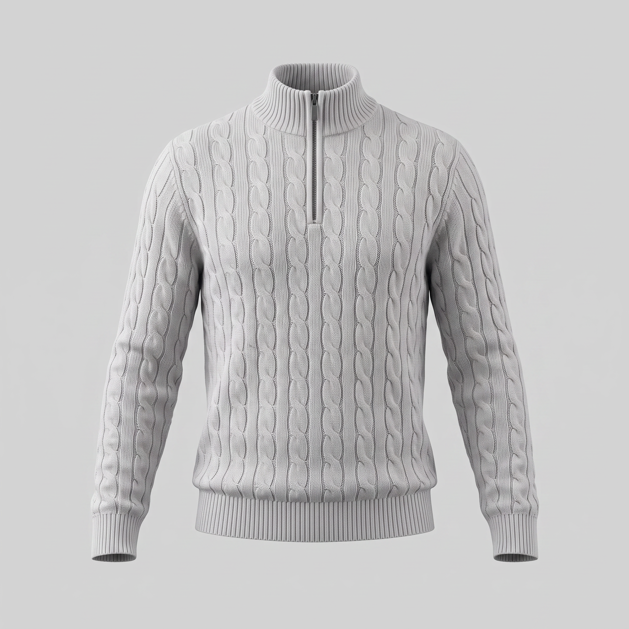 Men's Cable Knit Half-Zip Sweater