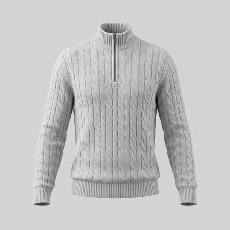 Men's Cable Knit Half-Zip Sweater