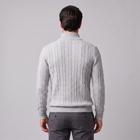 Men's Cable Knit Half-Zip Sweater
