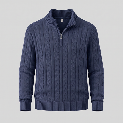 Men's Cable Knit Half-Zip Sweater