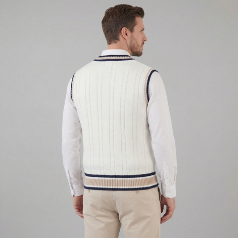 Men’s Cable Knit V-Neck Sweater Vest